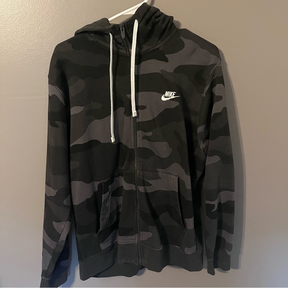 Black and grey nike full zip hoodie